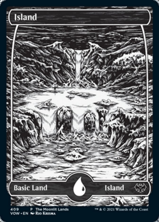 Island (The Moonlit Lands) (Foil Etched) [Innistrad: Crimson Vow