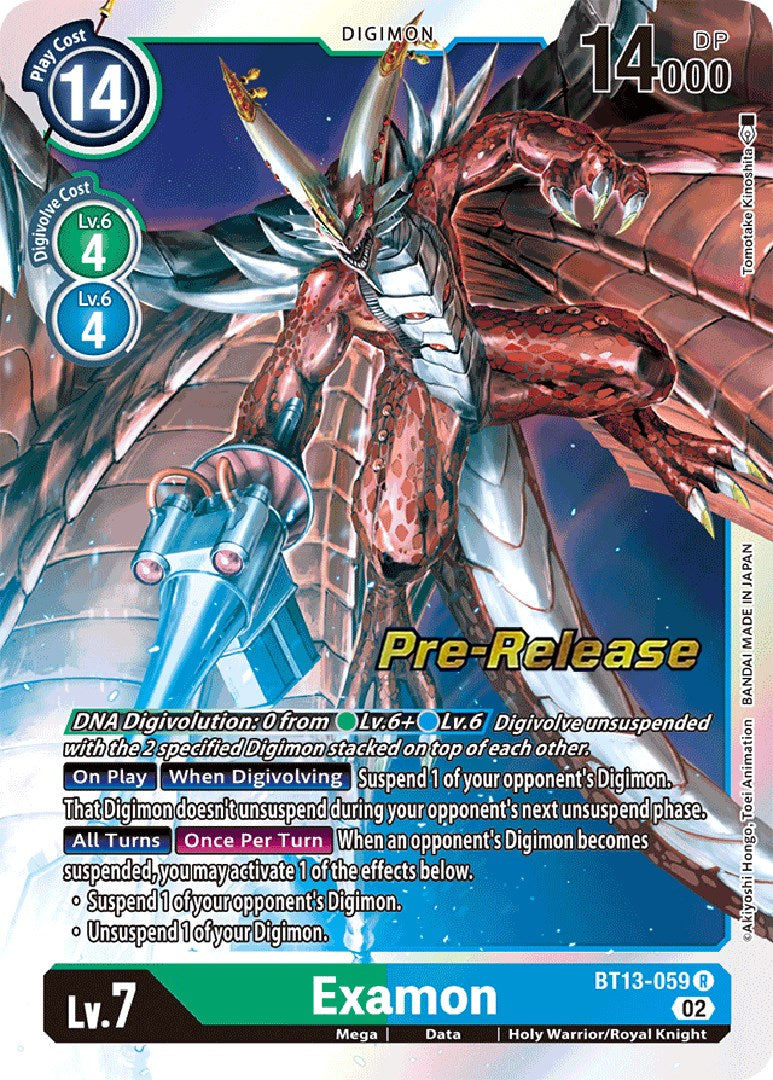 digimon pre release cards Examon [BT13-059] [Versus Royal Knight Booster Pre-Release Cards]