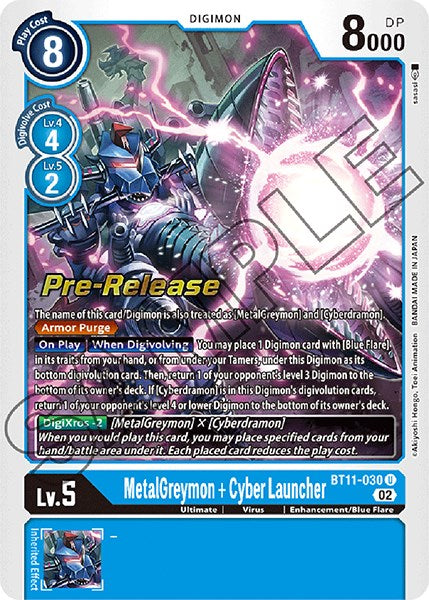 digimon cards metalgreymon MetalGreymon + Cyber Launcher [BT11-030] [Dimensional Phase Pre-Release  Promos]