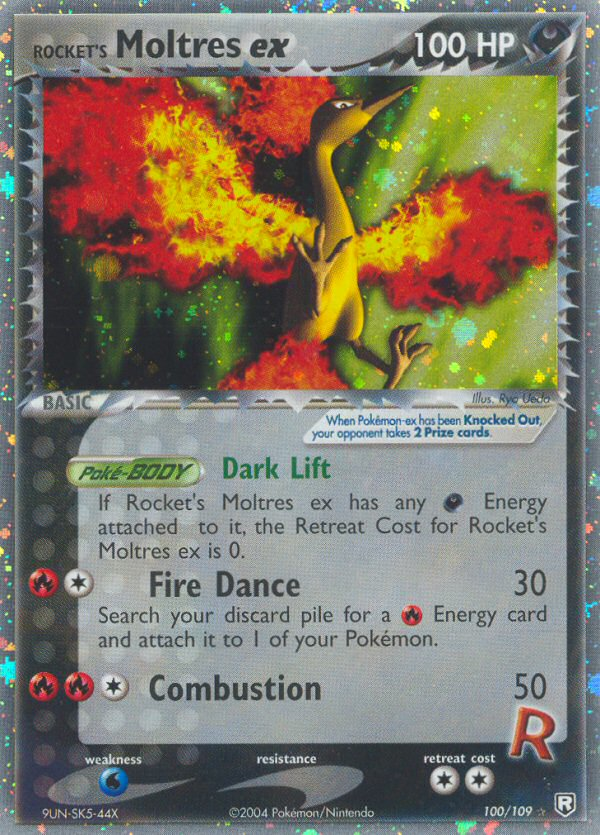 Rocket's Moltres. Pokemon Holofoil Real Card. 