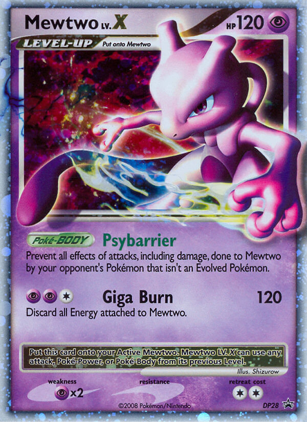 Mewtwo LV.X DP Black Star Promotional DP28 Holo PromoPokmon Card TCG 海外 即決