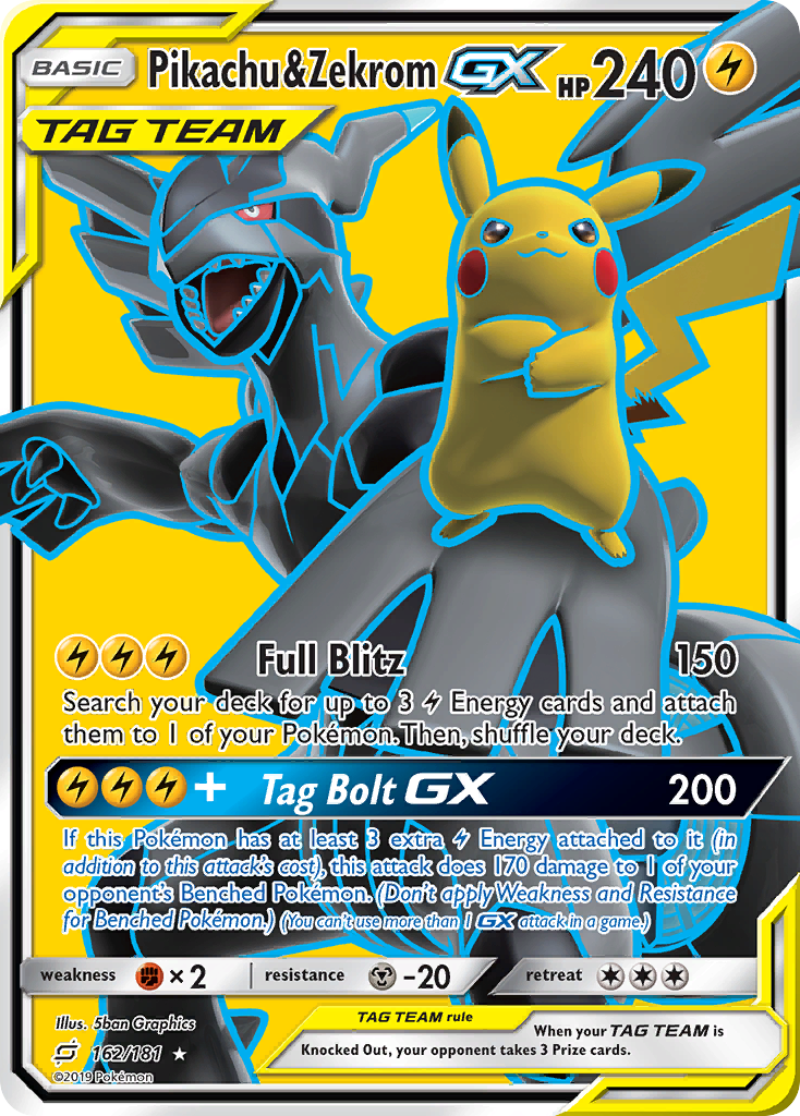 Pikachu E Zekrom GX Pokémon Carta Em Português 33/181 - Ri Happy