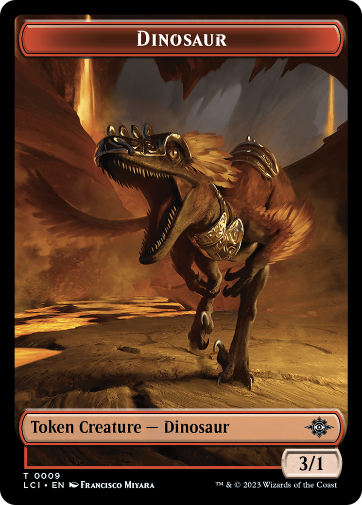 mtg map token cards Map // Dinosaur (0009) Double-Sided Token [The Lost Caverns of Ixalan Tokens]