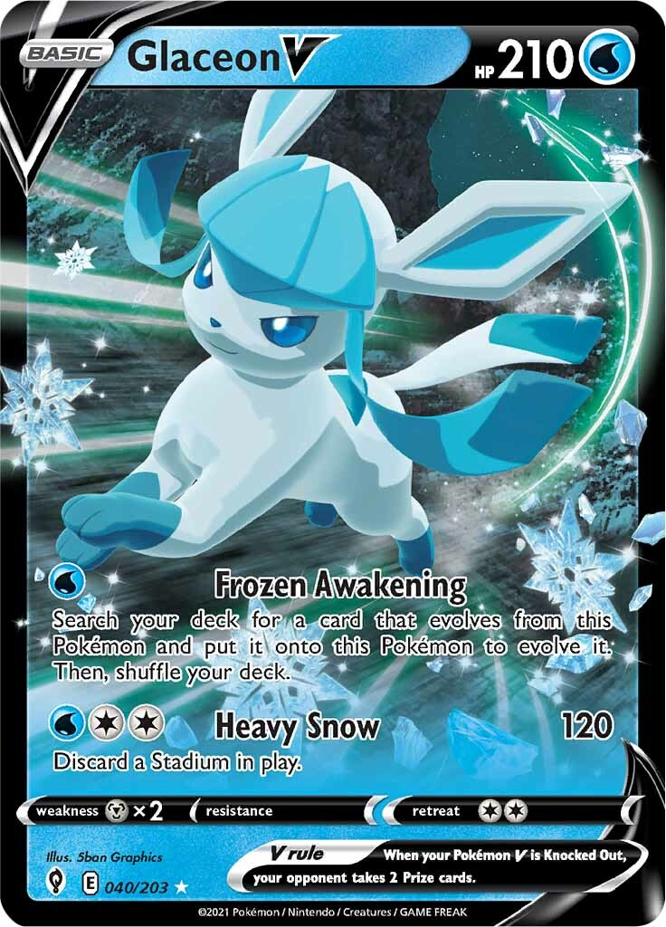 Glaceon V (040/203) [Sword & Shield: Evolving Skies]