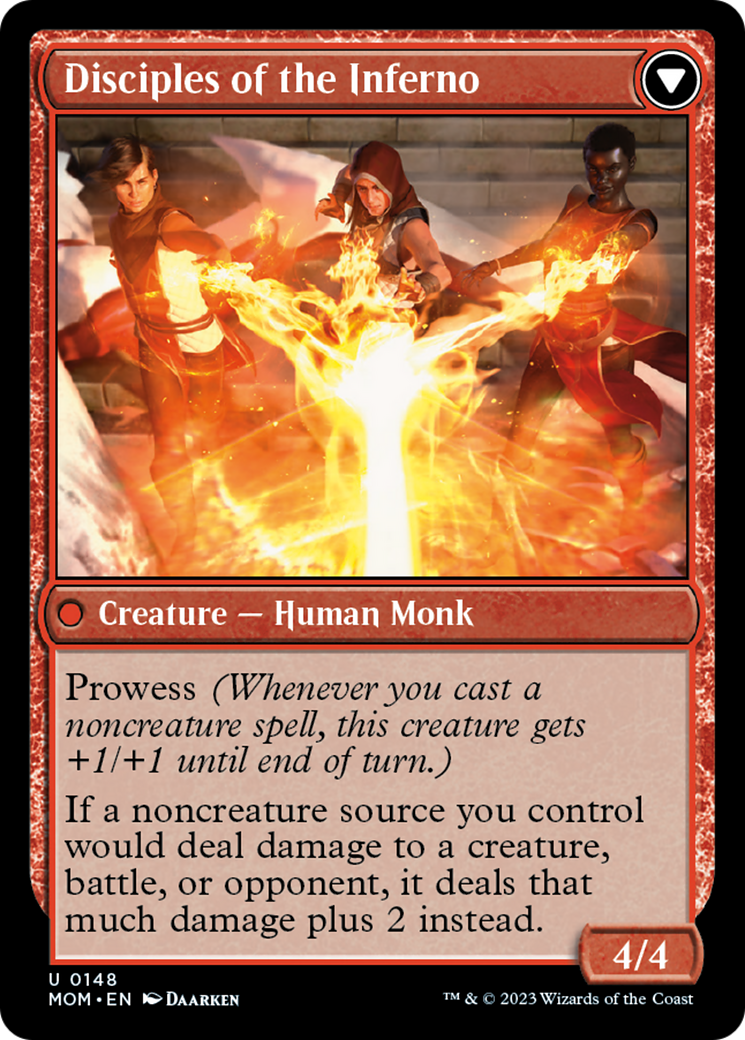 mtg whenever you cast a noncreature spell draw a card Invasion of Regatha // Disciples of the Inferno [March of the Machine]