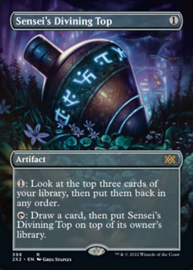 Sensei's Divining Top (Borderless Alternate Art) [Double Masters 2022]