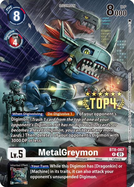 digimon cards metalgreymon MetalGreymon [BT8-067] (Digimon 3-On-3 November 2023 Top 4) [New Awakening]