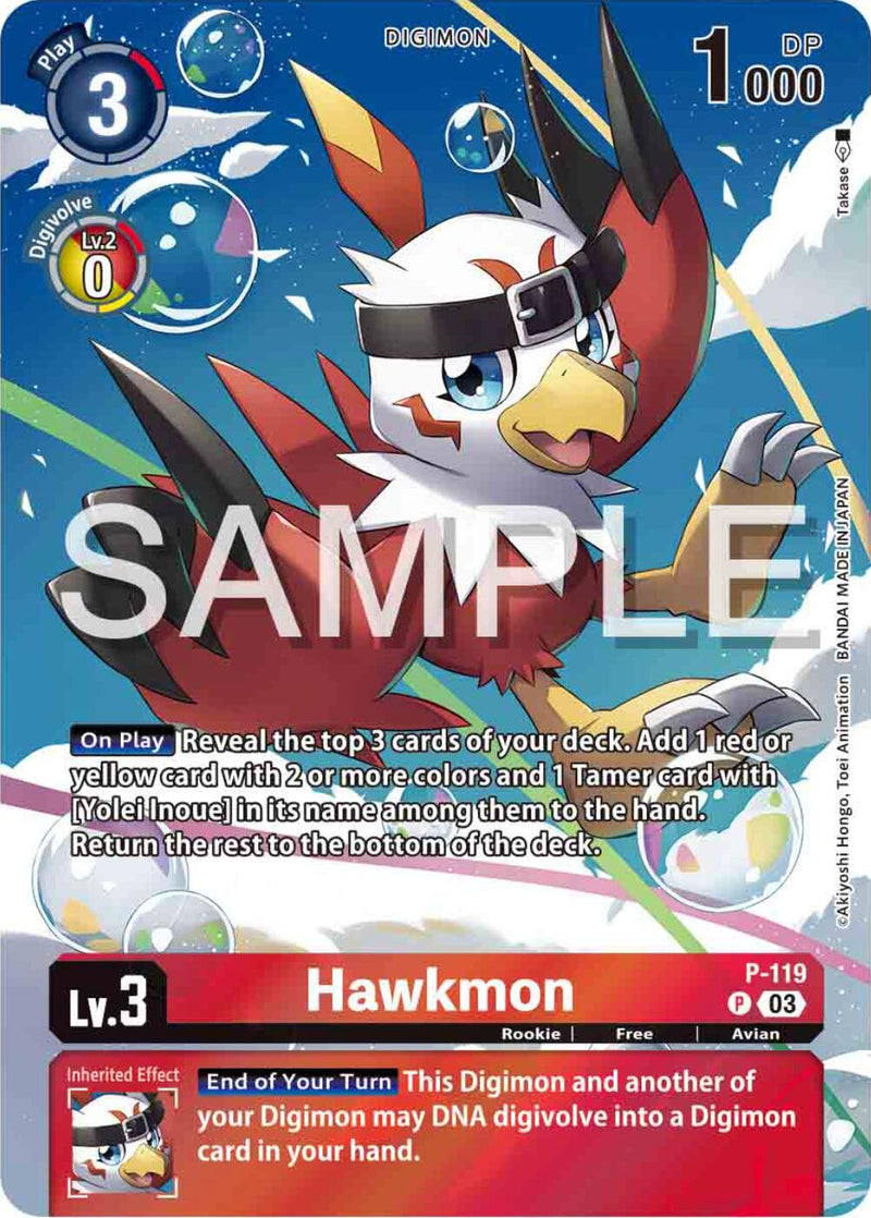 digimon ps1 card game Hawkmon [P-119] (Digimon Adventure 02: The Beginning Set) [Promotional Cards]
