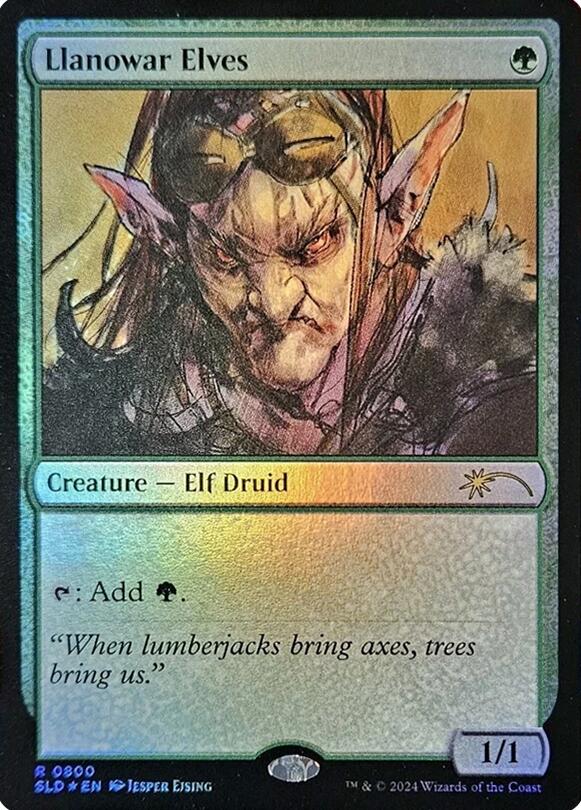 Llanowar Elves (0800) (Rainbow Foil) [Secret Lair Drop Series]