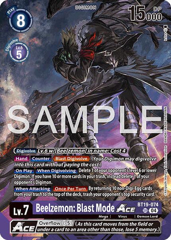 Beelzemon: Blast Mode ACE [BT19-074] (Limited Card Pack -Billion Bullet-) [Limited Card Pack -Billion Bullet-]
