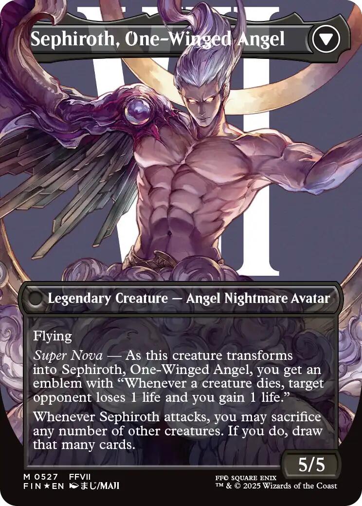 MTG セフィロス　foil Sephiroth Sephiroth, Fabled SOLDIER (Borderless) (Surge Foil) - FINAL