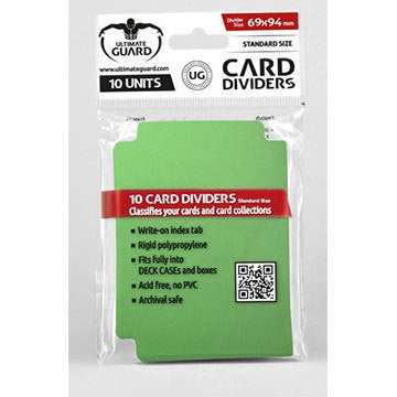 Ultimate Guard Card Dividers Standard Size Green (10)
