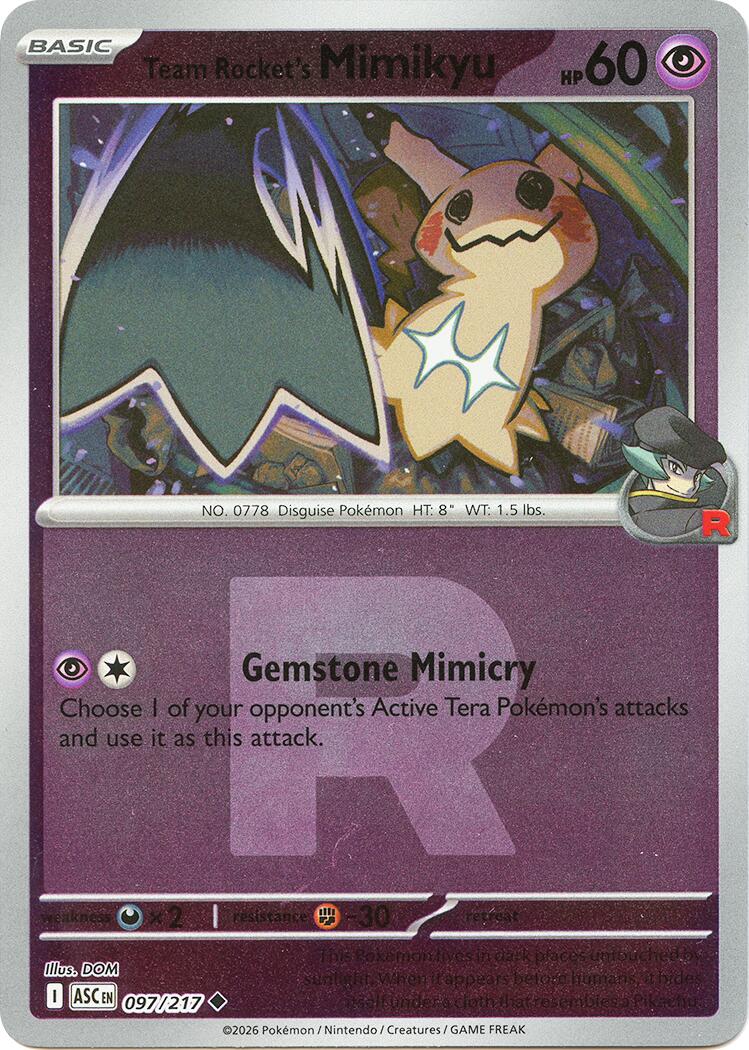 Team Rocket's Mimikyu (097/217) (Team Rocket) [Mega Evolution: Ascended  Heroes]
