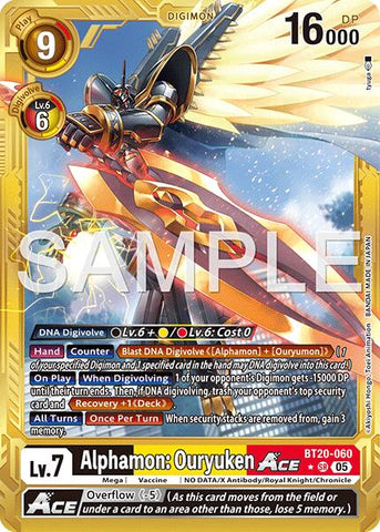 Alphamon: Ouryuken ACE [BT20-060] (Gold Border) [Advanced Booster Digimon Generation]