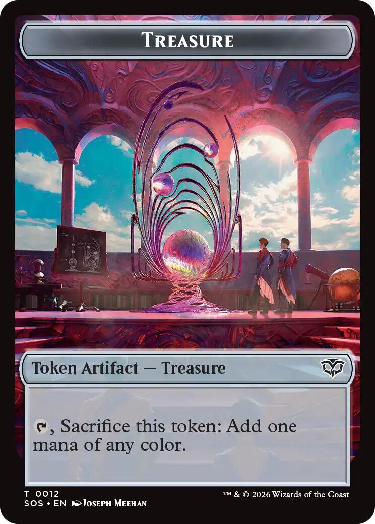 Primo, The Indivisble // Treasure Double-Sided Token [Secrets of Strixhaven Commander Tokens]