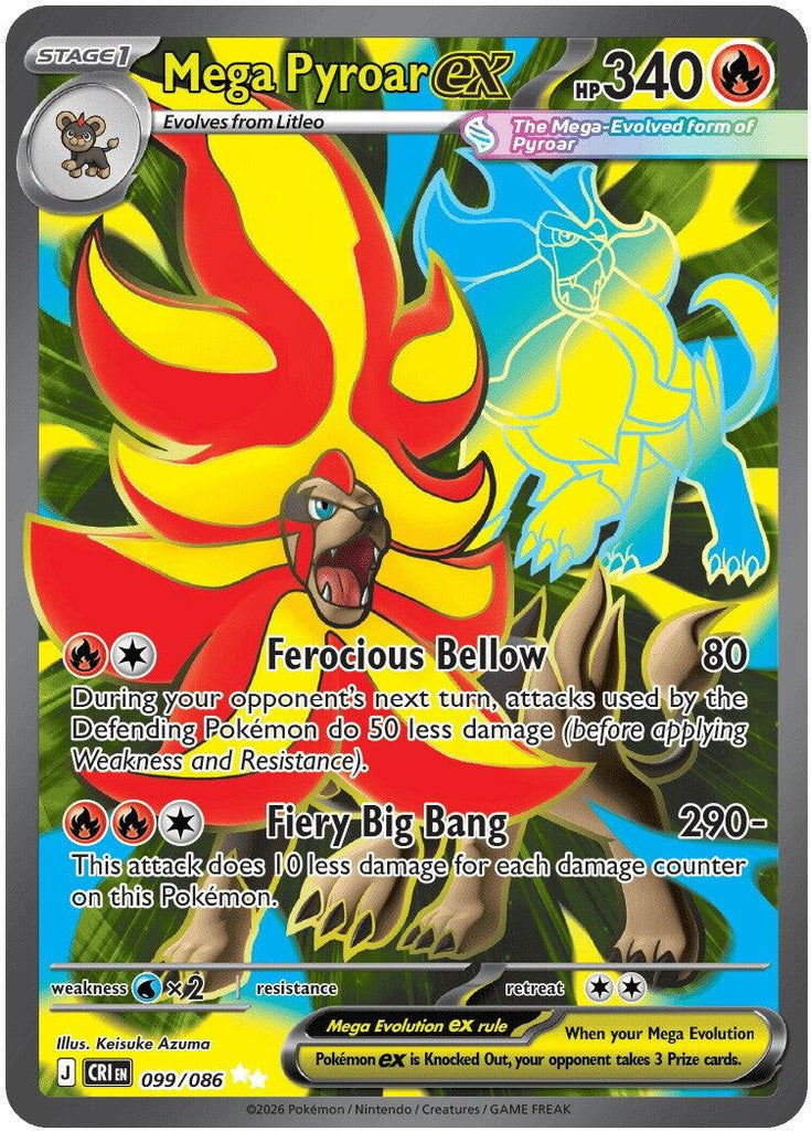Mega Pyroar ex (099/086) [Mega Evolution: Chaos Rising] | Good Games TCG