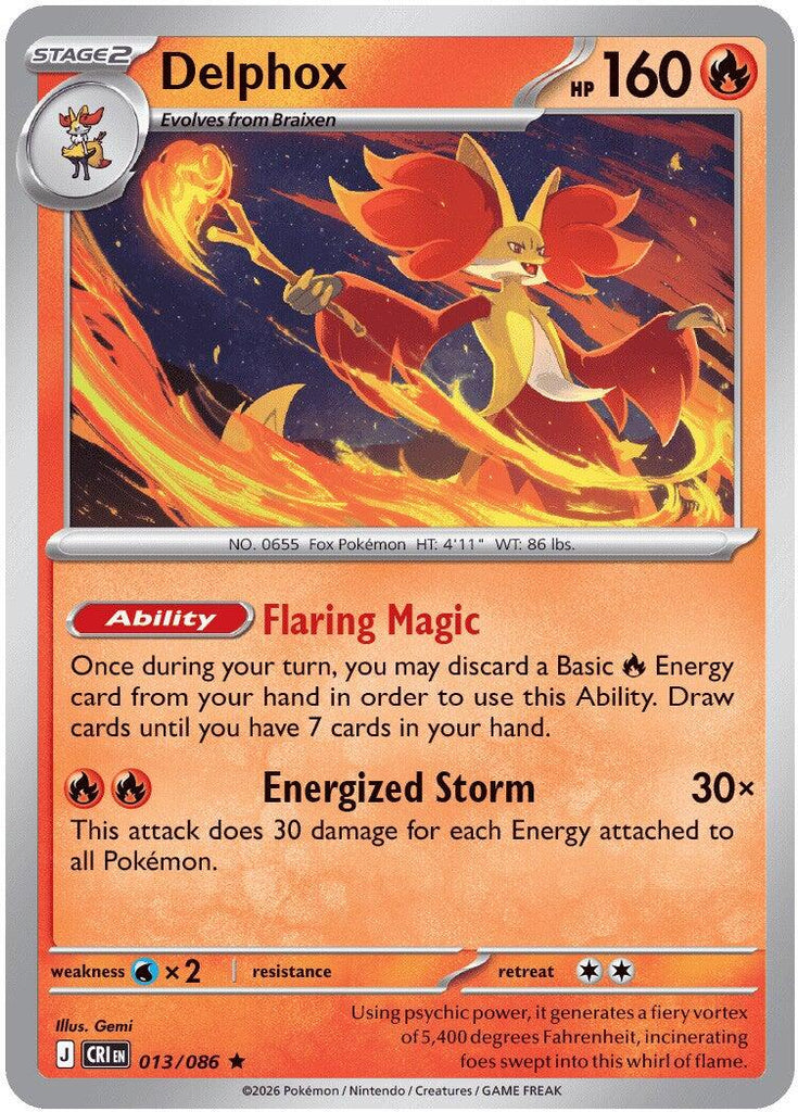 Delphox (013/086) (Deck Exclusive) [Mega Evolution: Chaos Rising ...