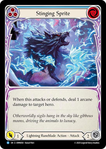 Stinging Sprite (Blue) [OMN058] (Omens of the Third Age)  Rainbow Foil
