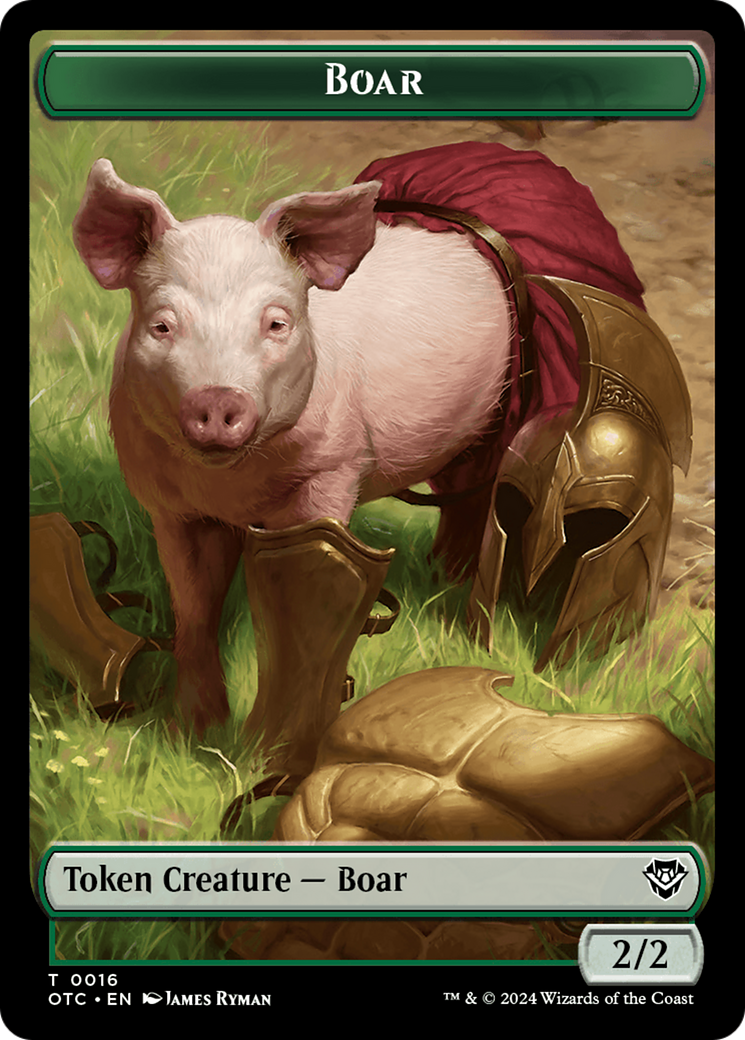 Boar // Drake Double-Sided Token [Outlaws of Thunder Junction Commander Tokens]