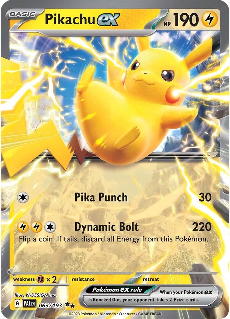 Pikachu Pokémon Card Pikachu ex (063/193) [Scarlet & Violet: Paldea Evolved] | Good