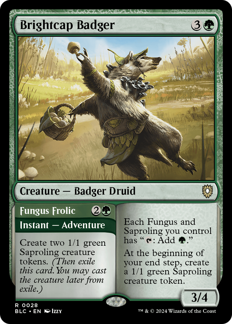 Brightcap Badger // Fungus Frolic [Bloomburrow Commander]