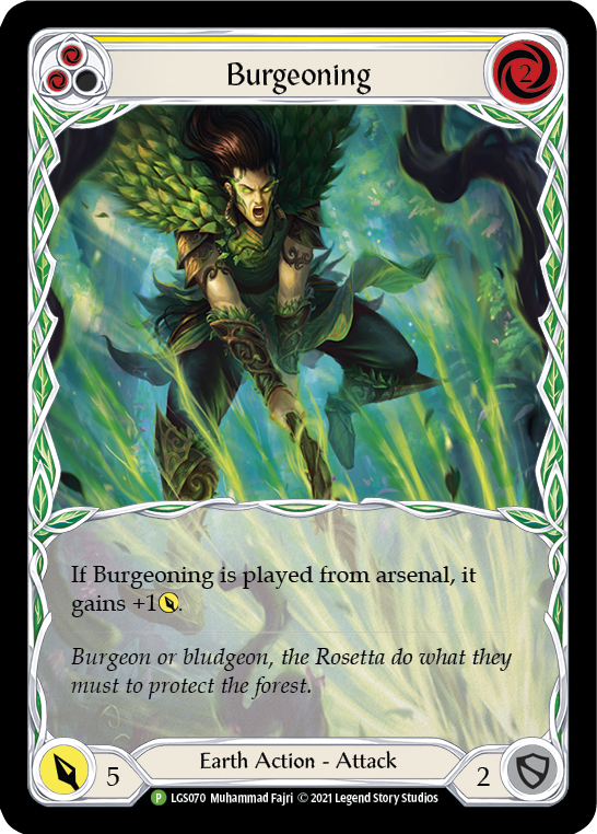 Burgeoning (Yellow) [LGS070] (Promo)  Rainbow Foil