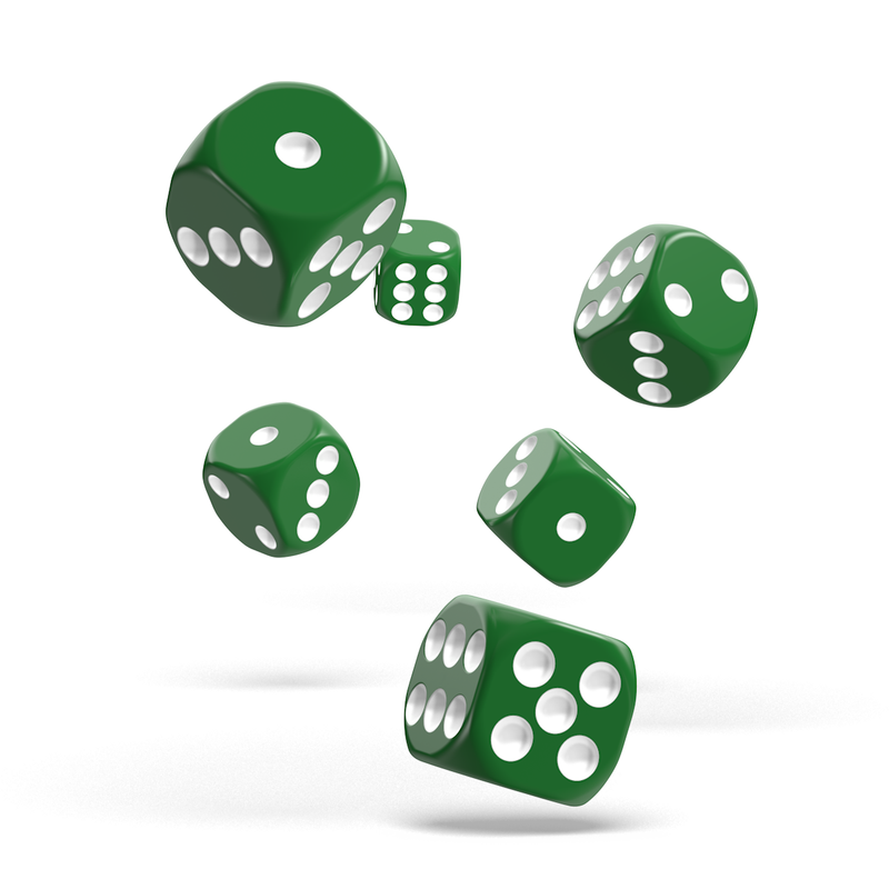 Oakie Doakie Dice - D6 16mm Solid Green (12)