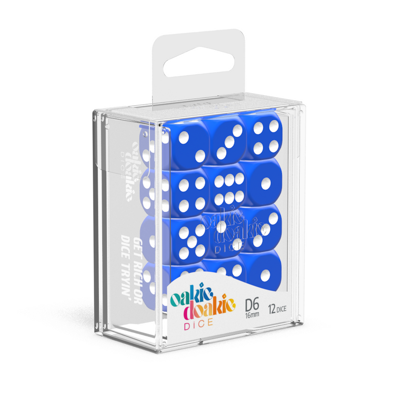 Oakie Doakie Dice - D6 16mm Solid Blue (12)