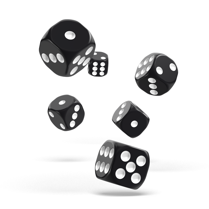 Oakie Doakie Dice - D6 16mm Solid Black (12)