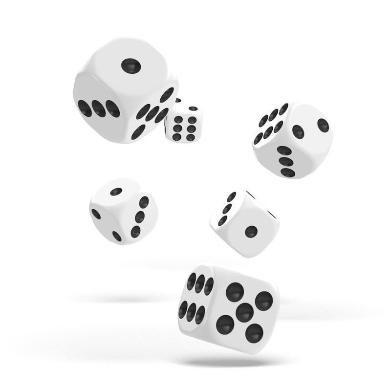 Oakie Doakie Dice - D6 16mm Solid White (12)