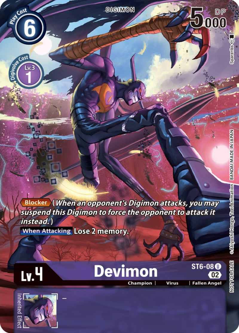 digimon devimon card Credit Card Skin 2 Digivolve Cost Level Devimon judge promo digimon card