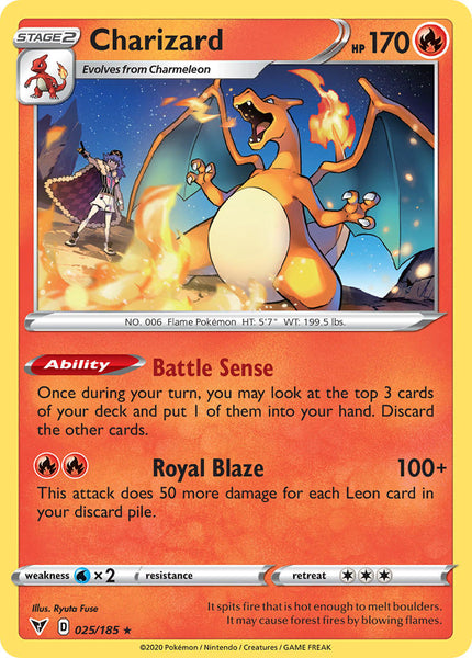 ポケモンカード Pokemon Card Lot　Charizard Charizard (025/185) [Sword & Shield: Vivid Voltage] | Good Games TCG