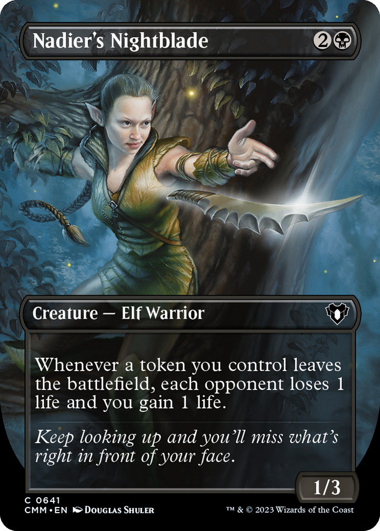 Nadier's Nightblade (Borderless Alternate Art) [Commander Masters]