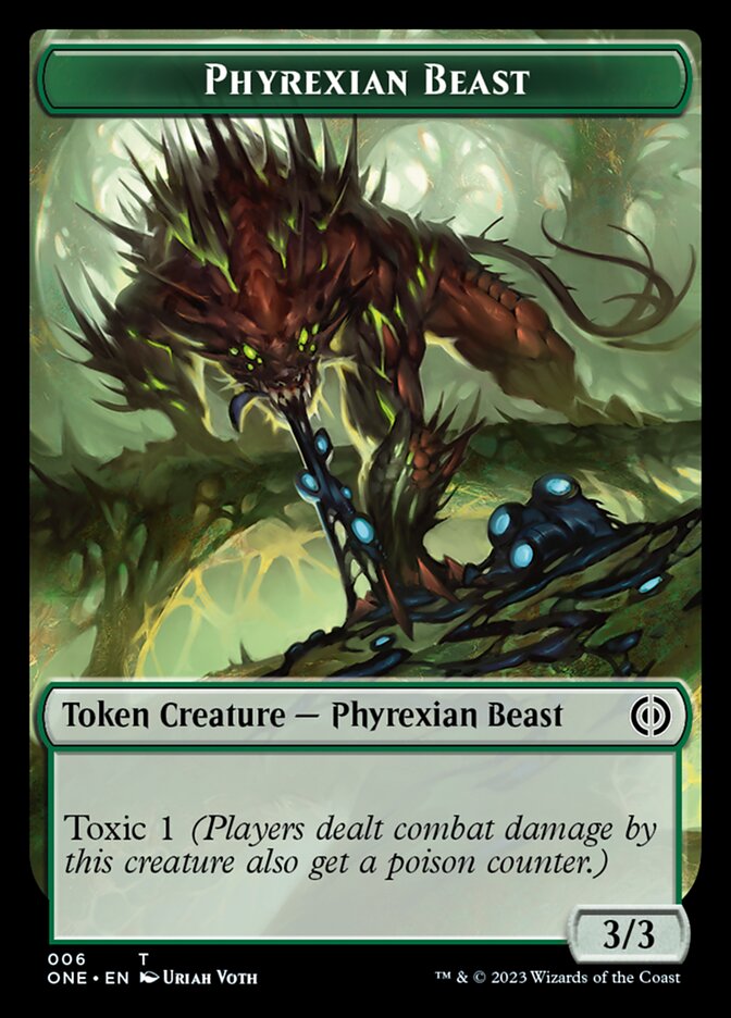 mtg mite cards Phyrexian Mite (011) // Phyrexian Beast Double-Sided Token [Phyrexia: All  Will Be One Tokens]