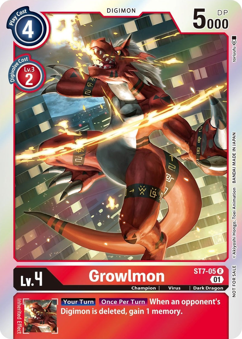 digimon st7 card list Growlmon [ST7-05] (Gen Con 2022) [Starter Deck: Gallantmon Promos]