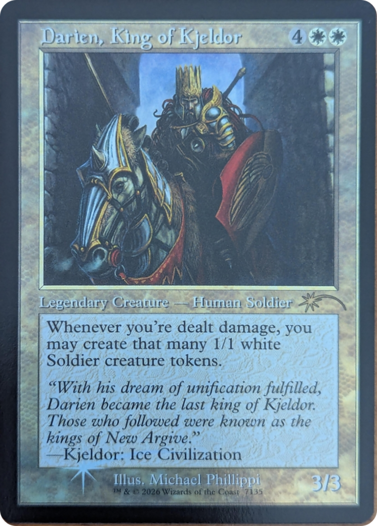 Darien, King of Kjeldor (7135) (Retro Frame) [Secret Lair Drop Series]