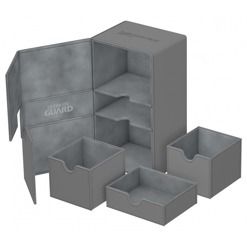 Ultimate Guard Twin Flip N Tray Deck Case 200+ Standard Size Xenoskin Grey