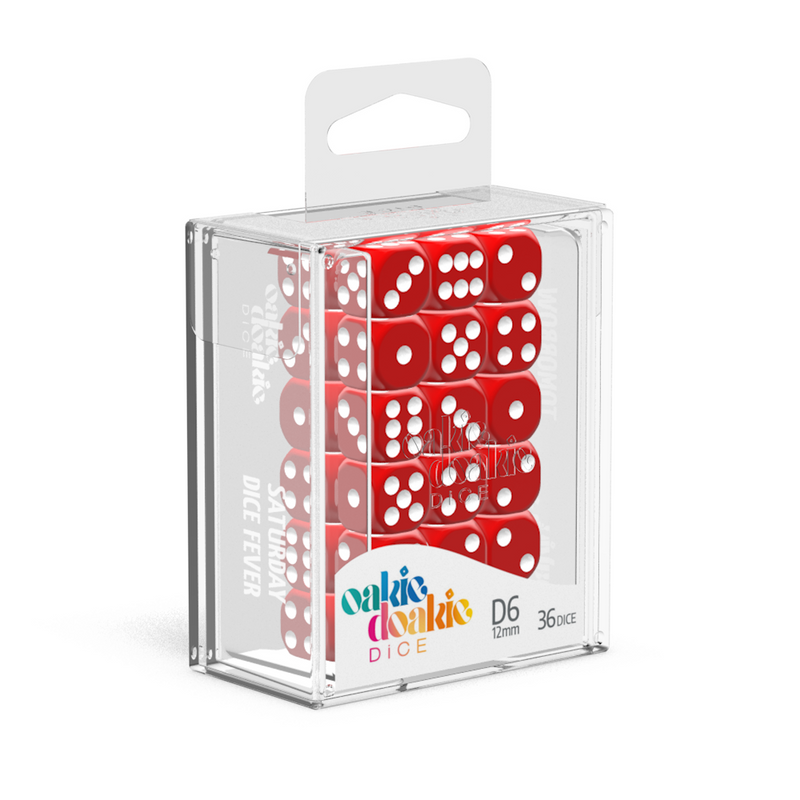 Oakie Doakie Dice - D6 12mm Solid Red (36)