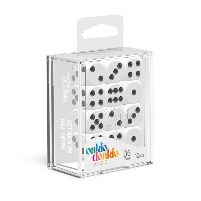 Oakie Doakie Dice - D6 16mm Solid White (12)