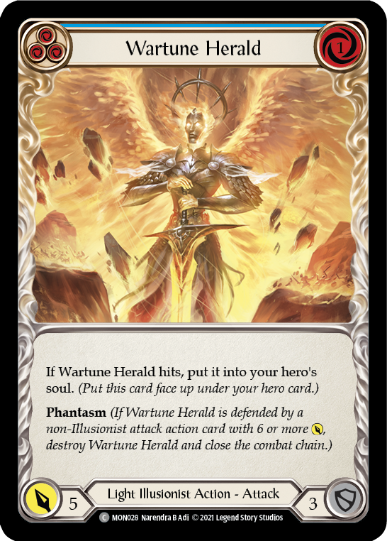 Wartune Herald (Blue) [MON028-RF] (Monarch)  1st Edition Rainbow Foil