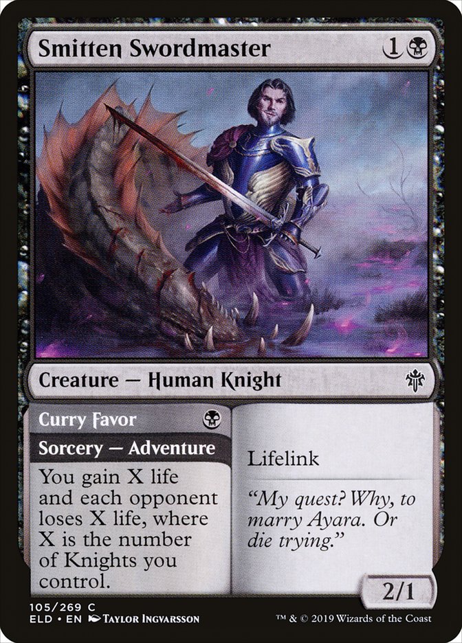 Smitten Swordmaster // Curry Favor [Throne of Eldraine]