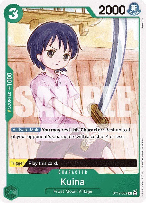one piece tcg zoro sanji deck & ST12-005 First announced March 7 Kuina [Starter Deck: Zoro and