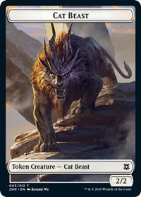 Cat Beast // Copy Double-Sided Token [Zendikar Rising Tokens]