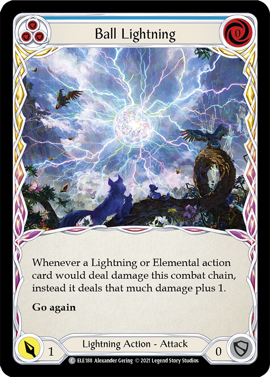 Ball Lightning (Blue) [ELE188] (Tales of Aria)  1st Edition Rainbow Foil