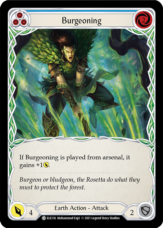 Burgeoning (Blue) [ELE136] (Tales of Aria)  1st Edition Rainbow Foil