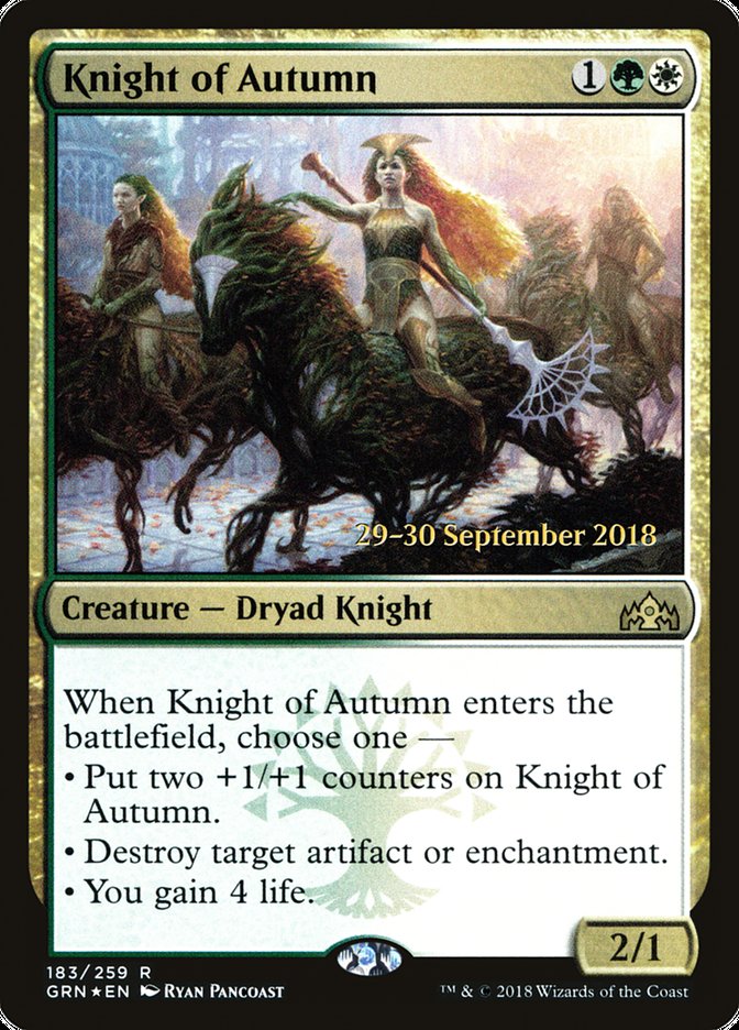 Knight of Autumn [Guilds of Ravnica Prerelease Promos]