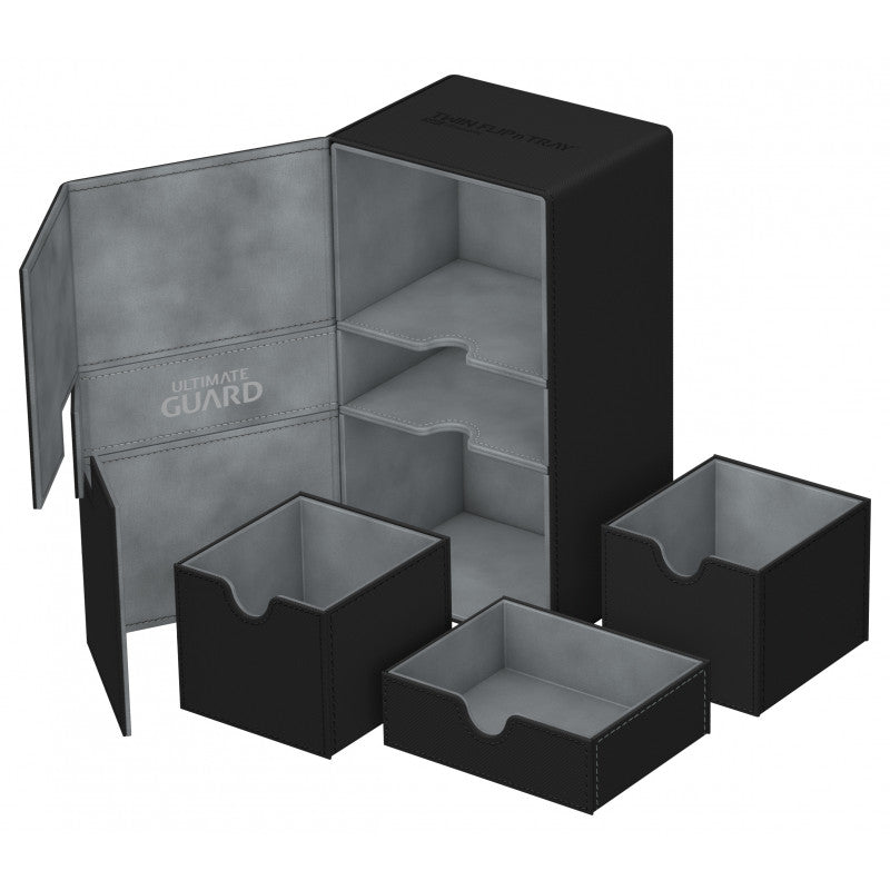 Ultimate Guard Twin Flip N Tray Deck Case 200+ Standard Size Xenoskin Black