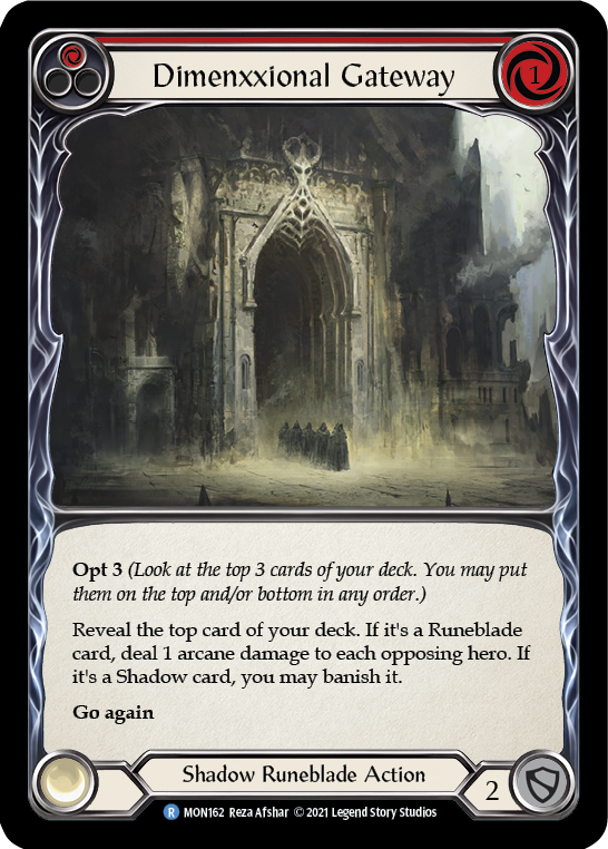 Dimenxxional Gateway (Red) [MON162-RF] (Monarch) 1st Edition Rainbow Foil