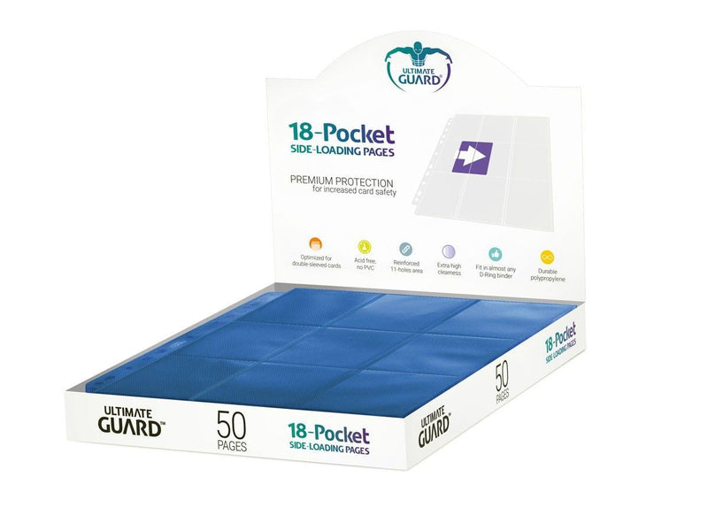 Ultimate Guard Folder 18-Pocket Pages Side-Loading Blue - (50)