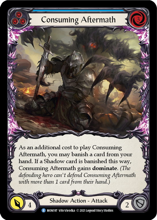 Consuming Aftermath (Blue) [MON197-RF] (Monarch)  1st Edition Rainbow Foil